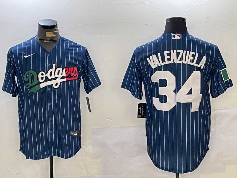 Mens Los Angeles Dodgers #34 Fernando Valenzuela blue Authentic Collection Stitched MLB Jersey1